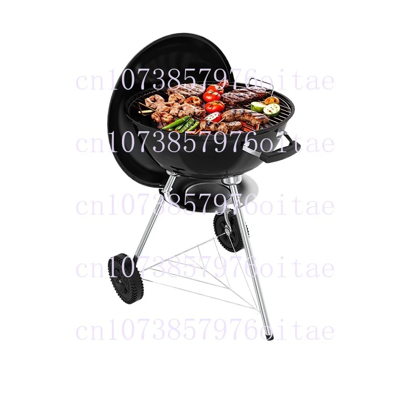 17 Inches Apple Charcoal Bbq Grill - Heavy Duty, Large Capacity, Portable Outdoor Bbq for Home and Camping