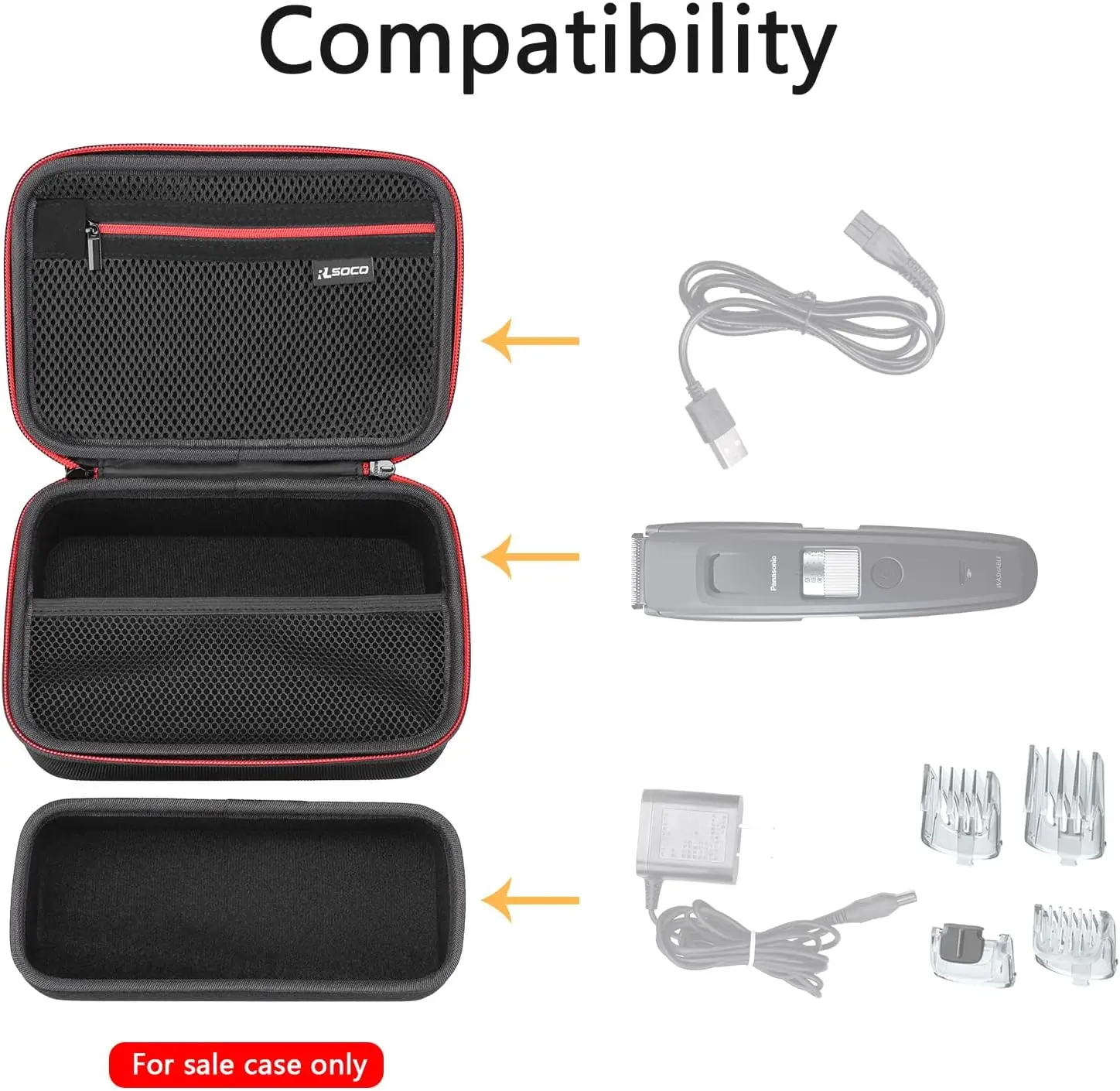 RLSOCO Carrying Case Compatible With Bell+Howell Vacutrim Deluxe Cordless Mens Beard Trimmer (Case Only)