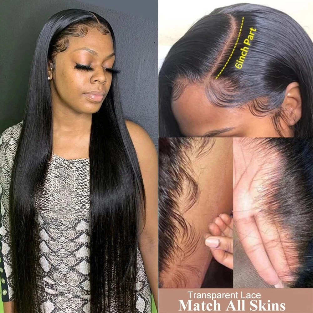 HD الدانتيل الشفاف الباروكة الأمامية 13x4 13x6 العظام مستقيم الدانتيل شعر مستعار أمامي للنساء قبل قطعها البرازيلي خصلات الشعر المستعار الإنسان 30 32 بوصة #4