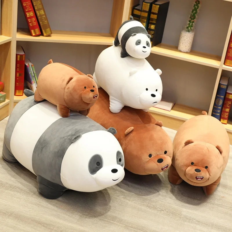 Big Size The Bare Bears Plush Panda Polar Bear Toys Animal Stuffed Doll Peluche Room Kawaii Decor Bedside Cushion Kids Gifts