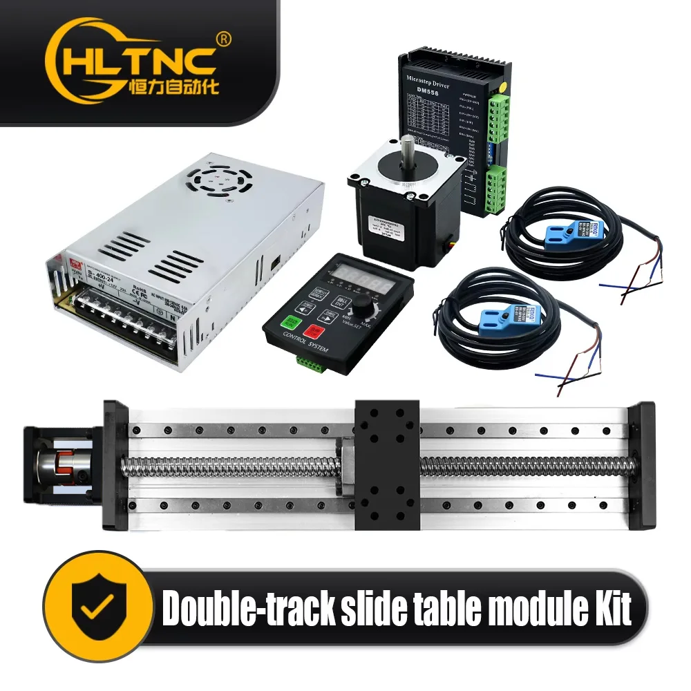 

CNC Sliding Table 100mm 250mm 300mm 500mm Motorized Linear Rail Platform Nema 23 Motor Drive Kit Linear Stage XYZ Axis