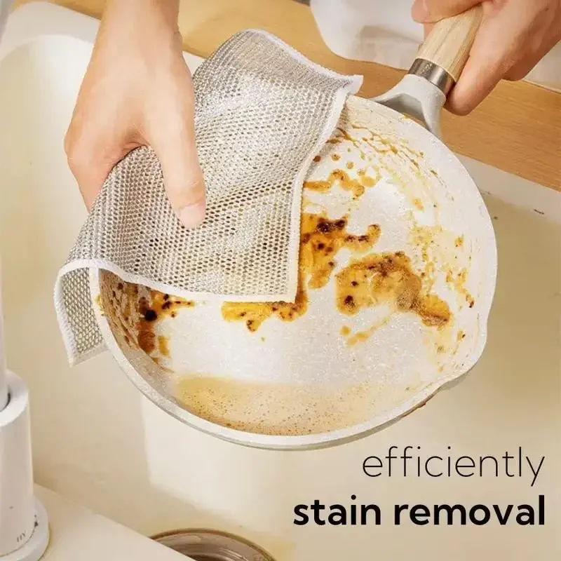 

Lots of Multipurpose Wire Cleaning Cloths Kitchen Dishwashing Cloths New Pan Pot Dishes Rags Wet & Dry Non-stick Oil Dish Cloths