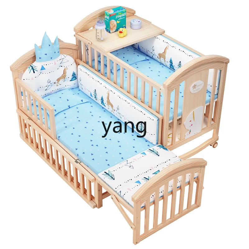 

CX GNMN Crib Multifunctional BB Babies' Bed Solid Wood Paint-Free Bassinet Removable