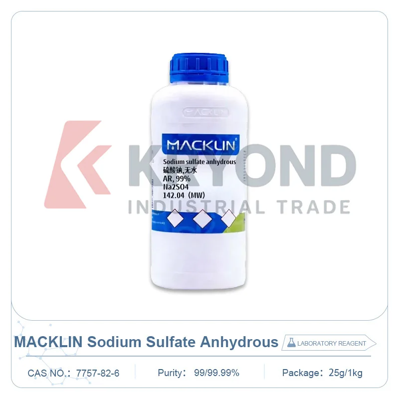 MACKLIN Sulfato de Sódio Anidro 99% CAS 7757-82-6 Reagente Químico Laboratorial Grau de Análise Pó para Síntese e Testes 25g 1kg