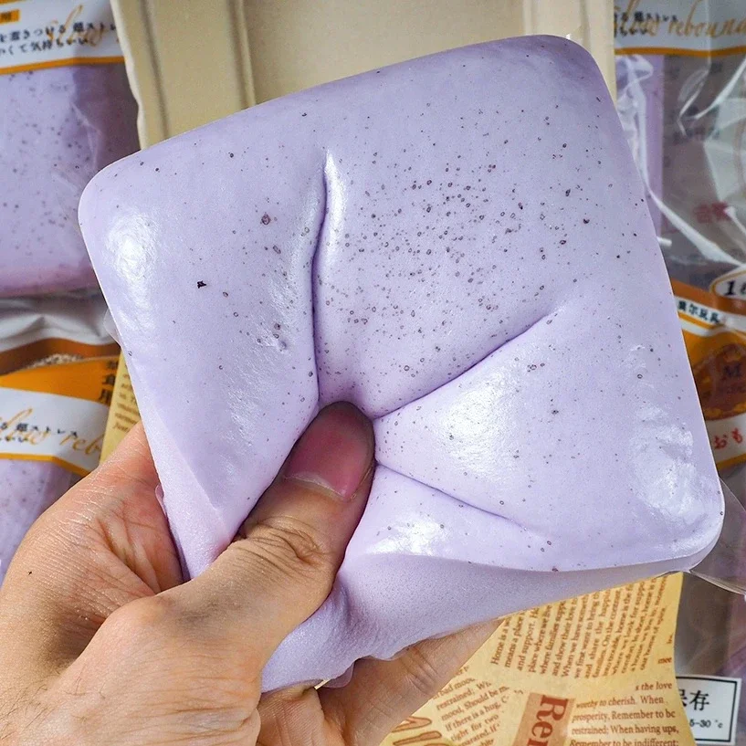 Stressabbau-Squishy-Toast-Quetschspielzeuge, langsam aufsteigende, klebrige Toast-Sensorik-Fidget-Spielzeuge für Erwachsene, Squishy-Sensorik-Spielzeuge