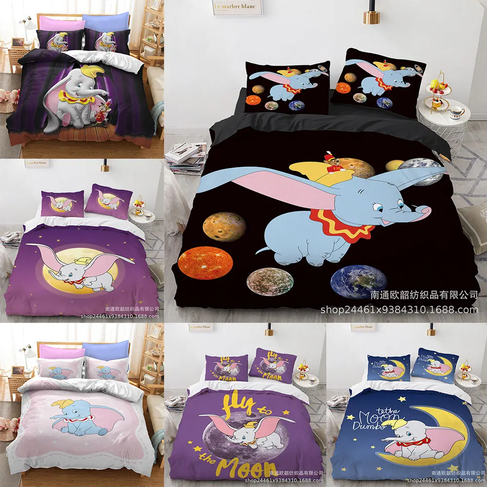 Dumbo Movie Bedding Sets Comforter Quilt Bed Cover Duvet Cover Pillow Case 2-3 Pieces Sets Kids Adult Size Bedroom Decoration