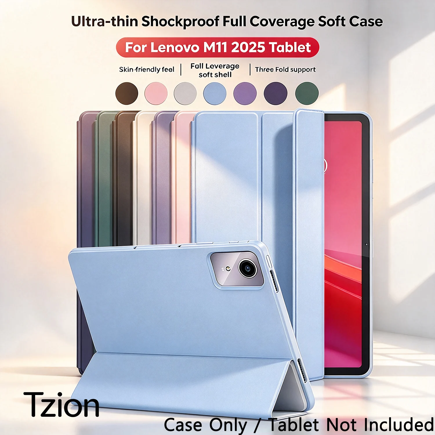 Case for Lenovo M11 2025 Tablet. with Auto Sleep/Wake Function, Full Protection. Slim Magnetic Front Cover Can Be Folded