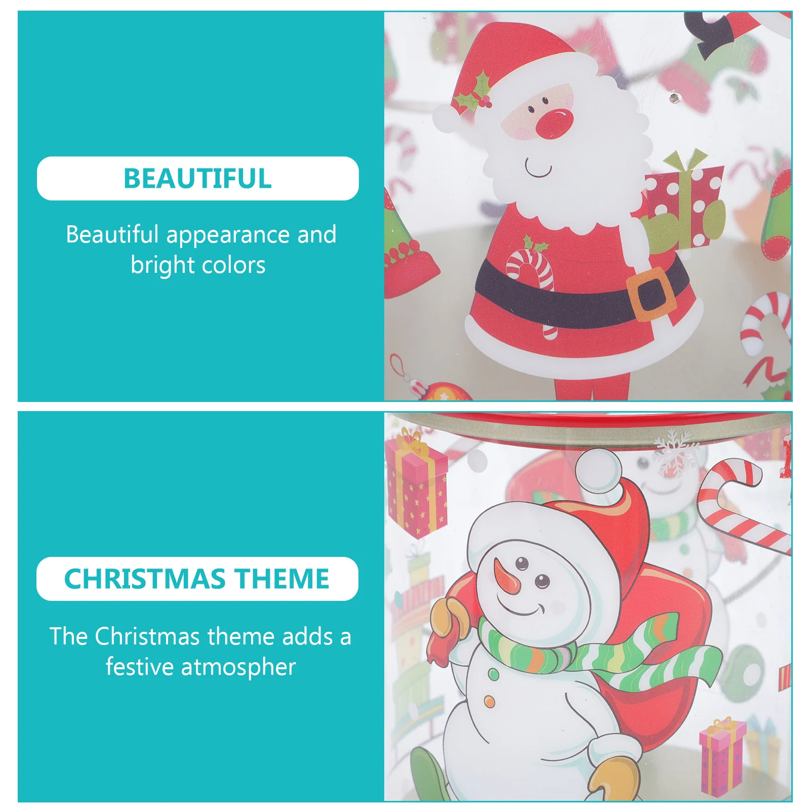 

8Pcs Food Plastic Can Christmas Candy Bucket Candy Packaging Box Xmas Sealing Treat Storage Xmas Gift Box