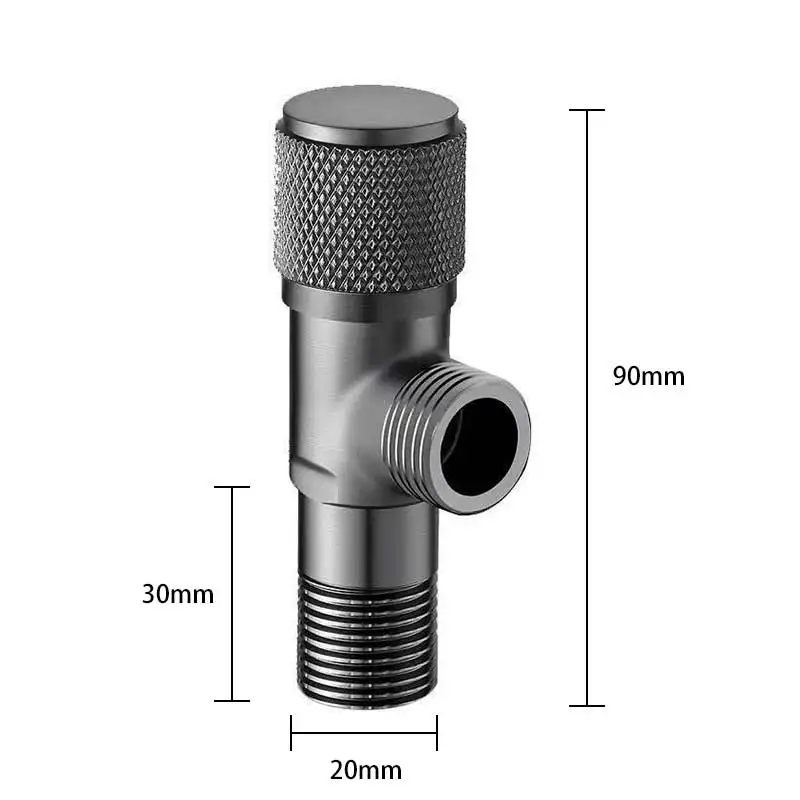 4-punts kraan inlaatklep G1/2 messing driehoekige klep verwarming waterafsluiter badkamer toilet wasmachine universele schakelaar