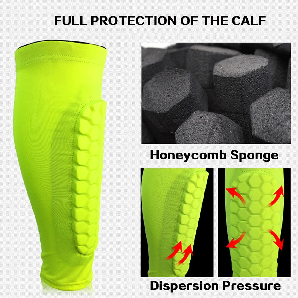 1PC Honeycomb Shin Guard Brace Support Professional Sport Football Shields Soccer Legging Shinguards Leg Sleeves Protective Gear