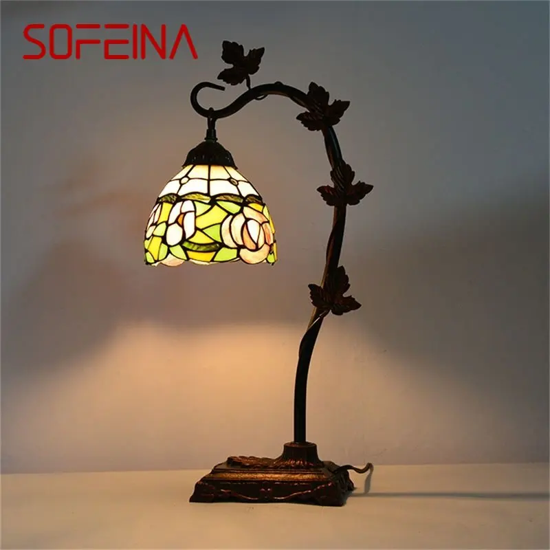 

SOFEINA Tiffany Table Lamp Contemporary Retro Creative Decoration LED Light For Home