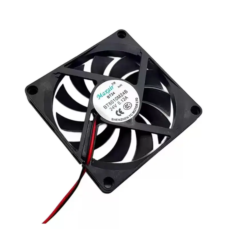 Original For Maxair BT8010M24B 24V 0.12A 8010 80mm 2Pin Dual Ball Bearing Ultra Slim Thin Quiet Industrial Chassis Cooling Fan