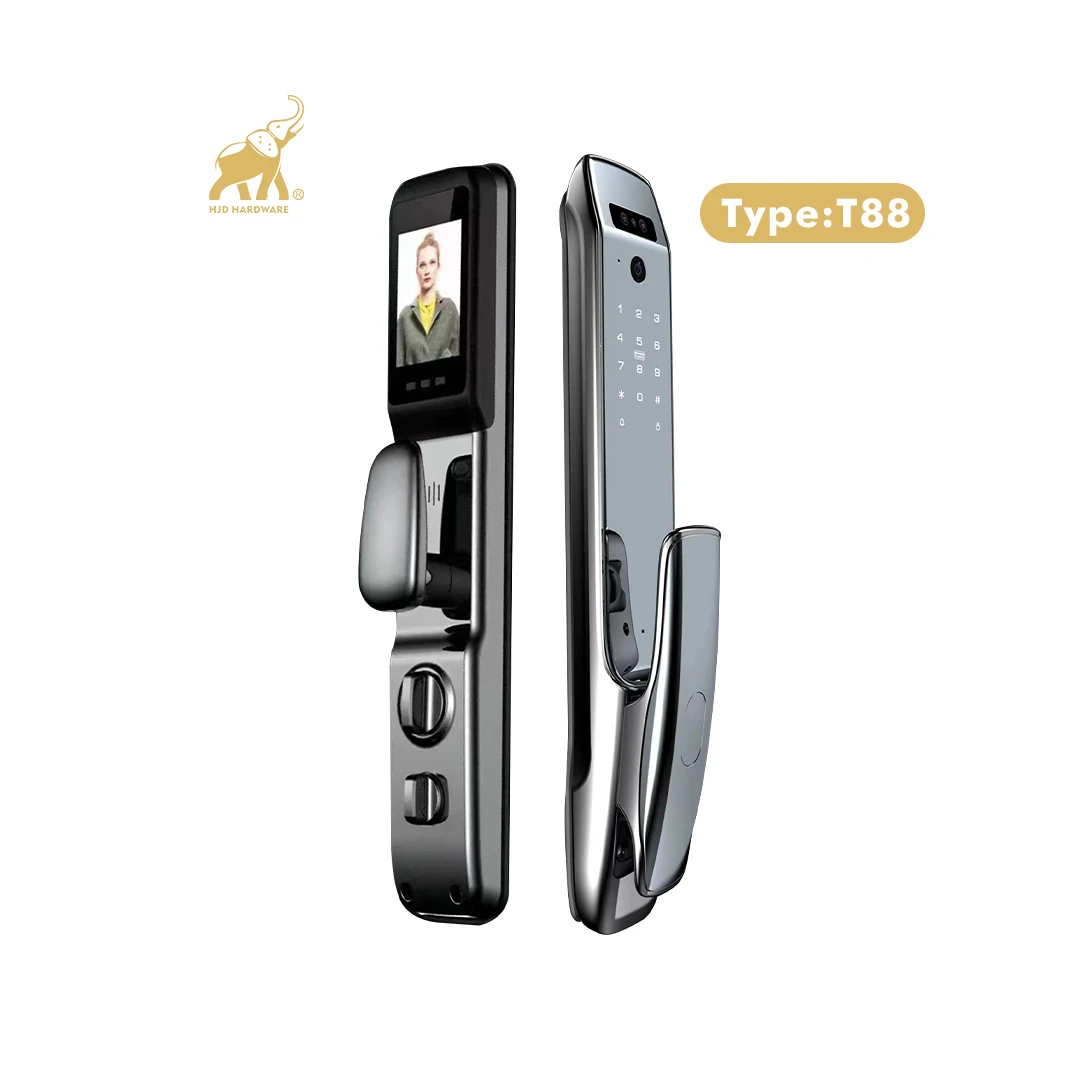 

HJD Gate Security Intelligent 3D Face Recognition Combination Tuya Handle Digital Fingerprint Smart Door Locks