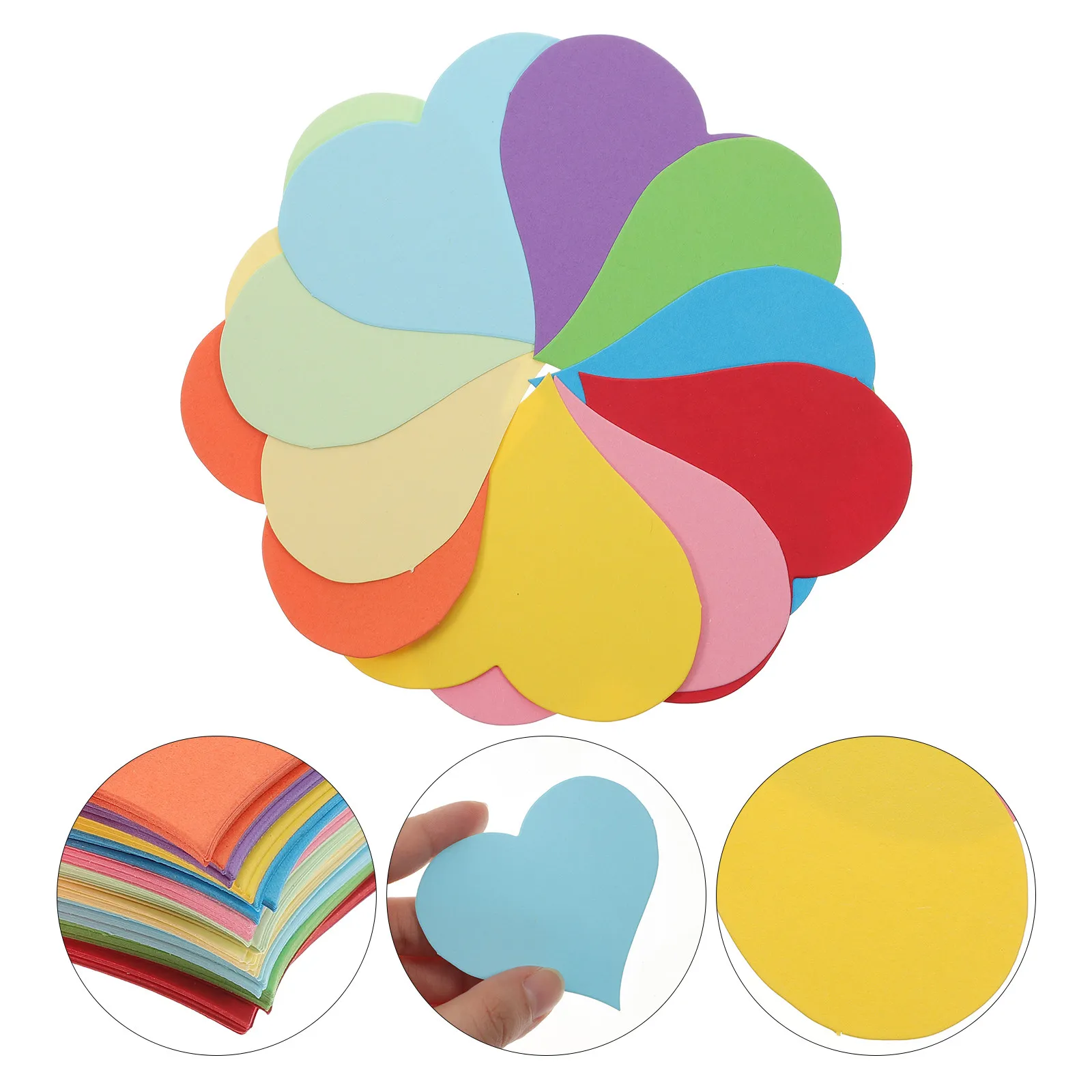 

100Pcs Heart Shape Colorful Sticky Memo Pads Reusable Clean Peel Adhesive Notes for Students Office Workers Home Daily Planning