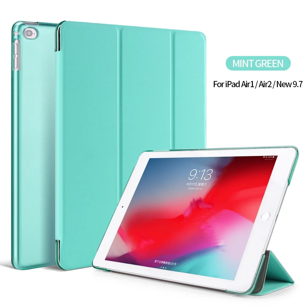 

For ipad 9.7 2018 2017 Case Leather , Ultra Slim Smart Cover For ipad Air 1 2 5 6 Case Flip Stand Case For ipad 6th Generation