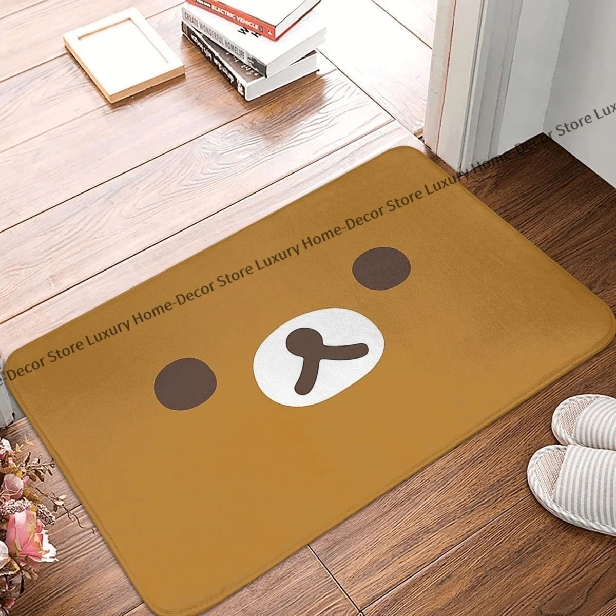 Rilakkuma Bear Non-slip Doormat Kitchen Mat Face Floor Carpet Entrance Door Rug Home Decor