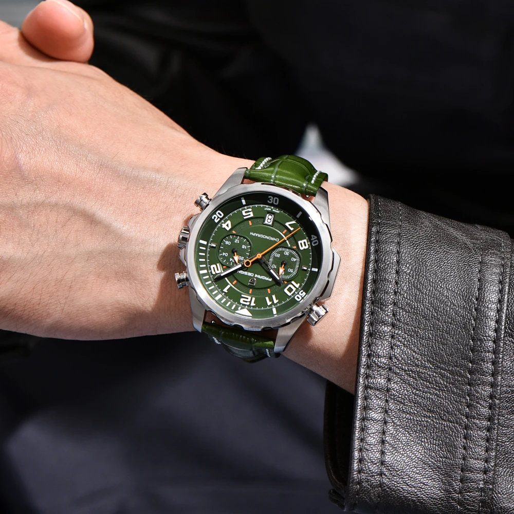 2025 New PAGANI DESIGN Men's Watches Super Luminous Quartz Watch For Men Chronograph AR Sapphire Waterproof Leather Sports Clock