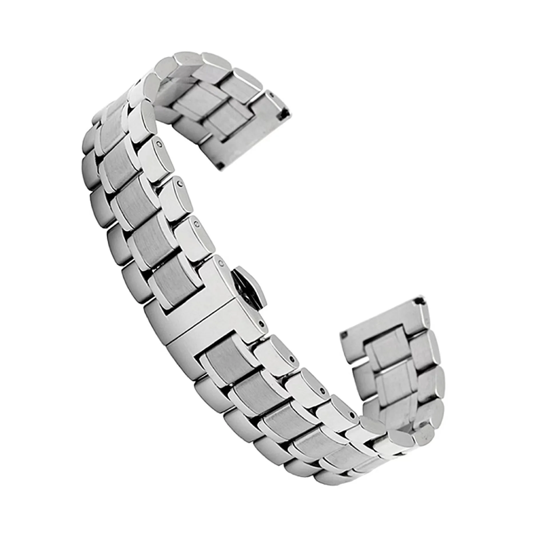 Five bead stainless steel strap Solid bow Buckle accessories for men and women flat mouth 18mm precision steel smart watch strap