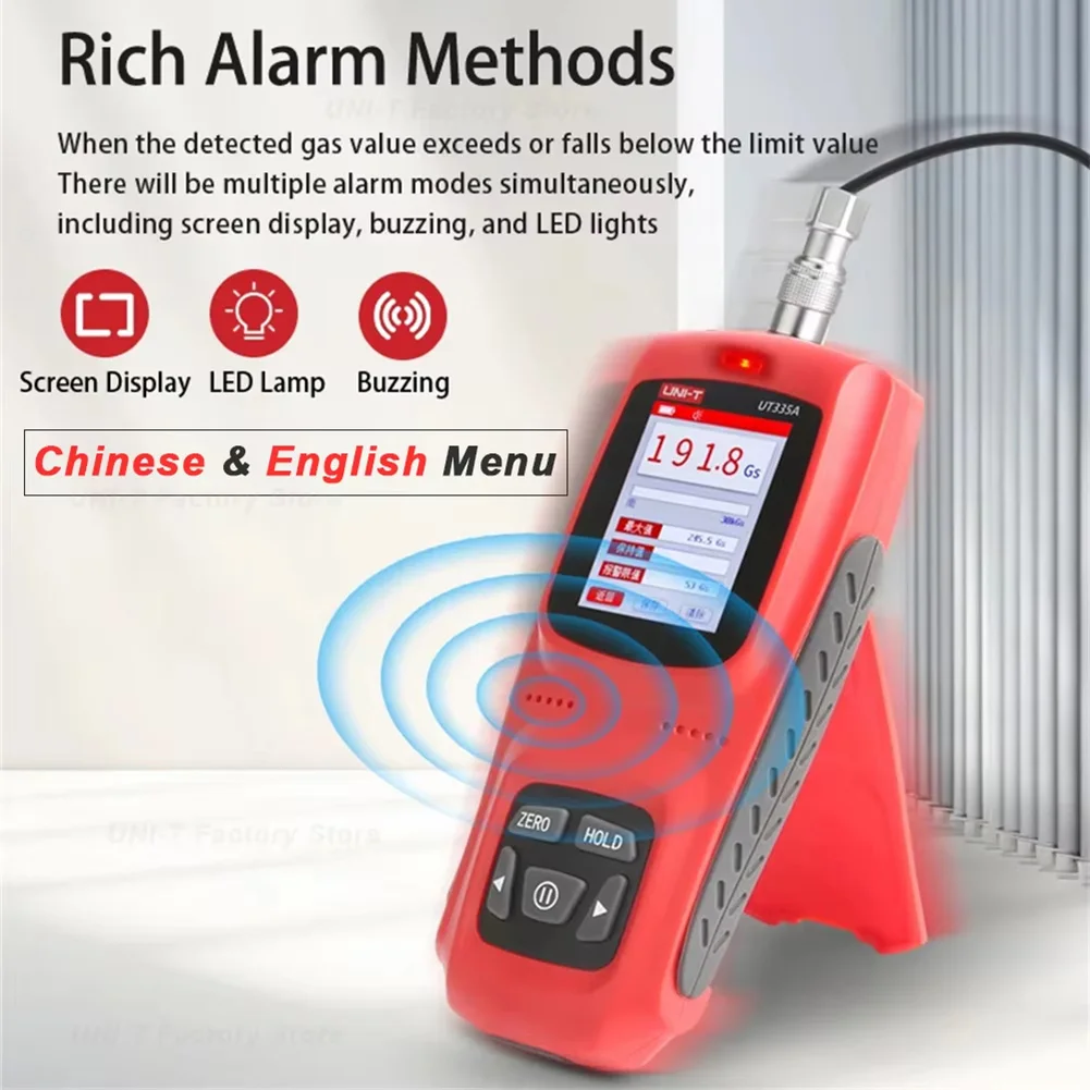 UNI-T UT335 Gauss Meter Magnetic Detection 0~3000mT/kGs Surfaces Magnetic Strength Gaussian Meter With Data Storage Calibration