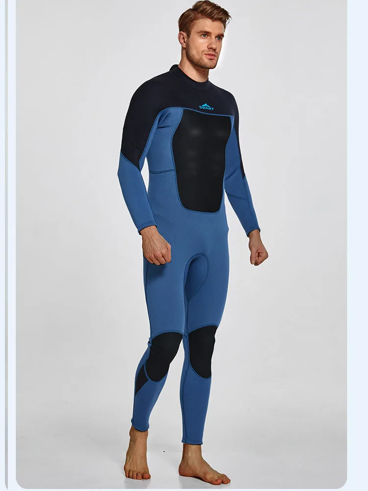 Wetsuit Men's Full Body Diving Suits Long Sleeve Back Zipper Wet Suit for 3mm Neoprene Suit for Scuba Diving Surfing Snorkeling