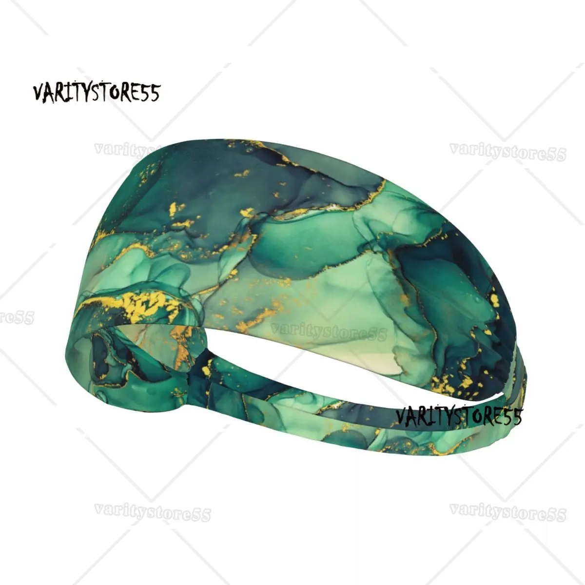 

Custom Luxury Blue Abstract Texture Marble Pattern Sports Headbands for Women Men Stretchy Moisture Wicking Athletic Sweatband