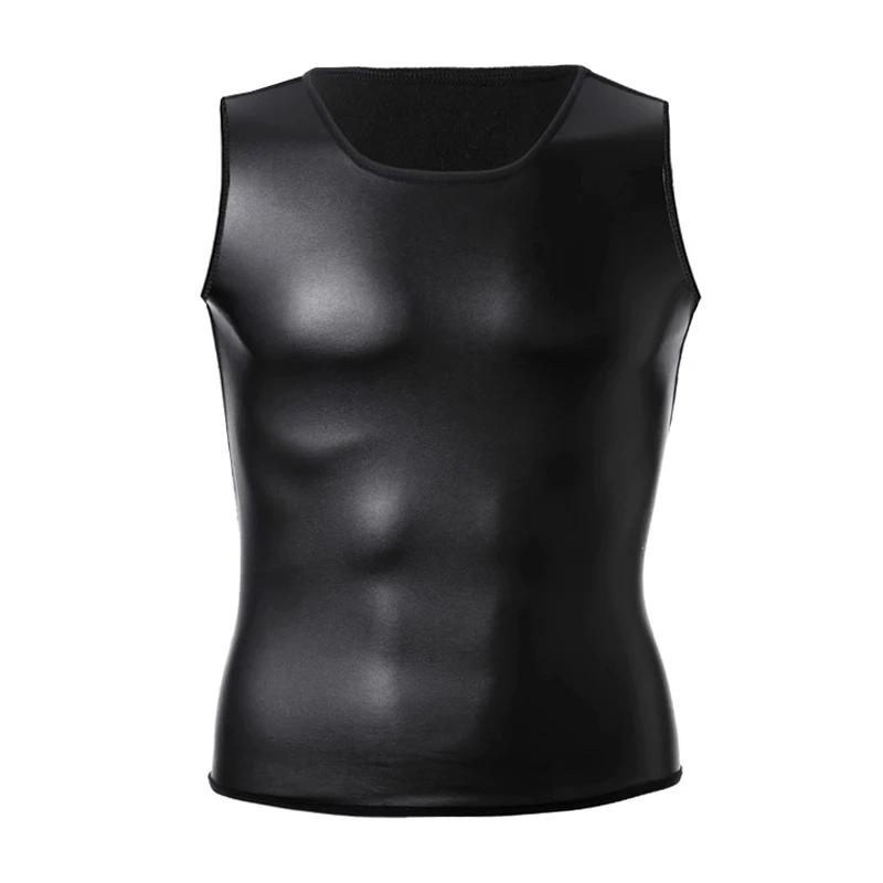 Men Faux Leather Vest Undershirt Tank Top Sleeveless Shirt Waistcoats Men\'s Slimming Underwear Body Shaper Waist trainer Corsets