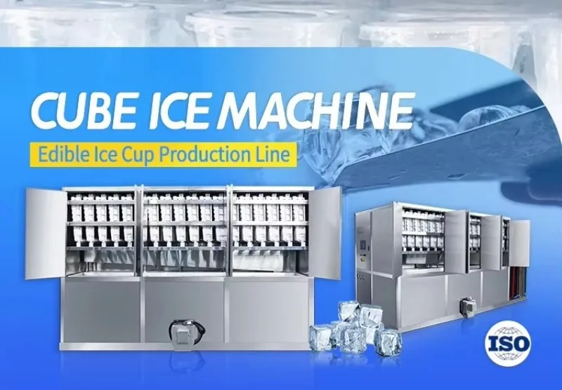 Automatic 3T 5T High Reliable Industrial Cube Ice Making Machine with Packaging System for Edible Ice Factory Solution