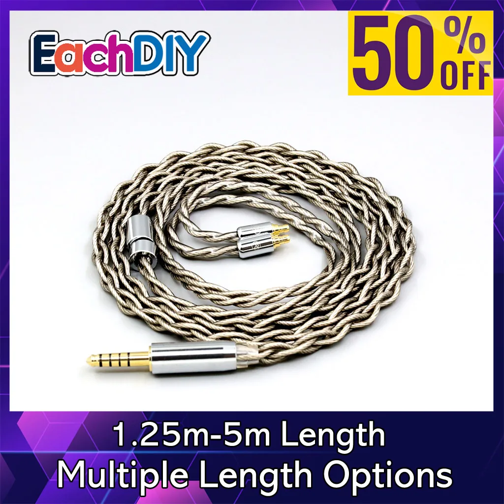 99% الفضة النقية + الجرافين الفضة مطلي درع سماعة كابل ل Sennheiser IE100 IE400 IE500 Pro 4 core 1.8 مللي متر LN007921