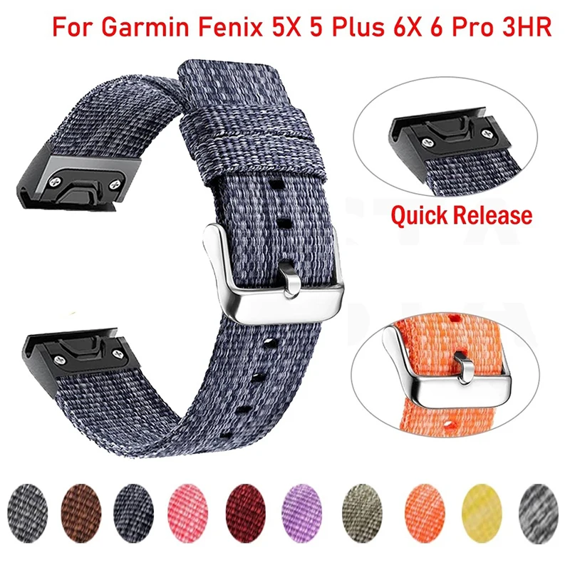 for Garmin MARQ Series/ Epix Smart Watch Strap 22mm Nylon Quick Easyfit Bracelet For Garmin Instinct /Approach S60 S62 Correa