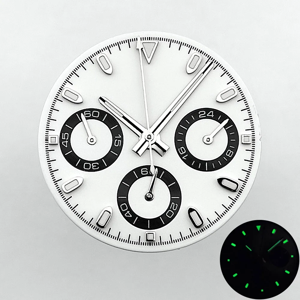 29 مللي متر الطلب C3 مجموعة مؤشر مضيئة خضراء تناسب حركة VK63 أسود أبيض أزرق أخضر ارتفع الذهب أجزاء الساعة الملحقات