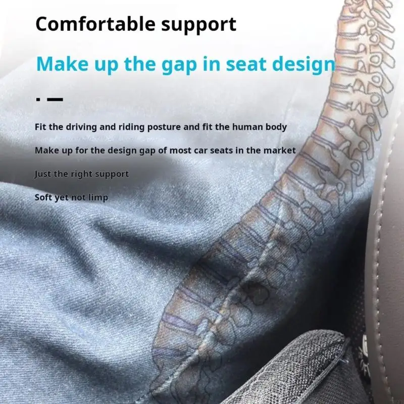 2 In 1 Memory Foam Automotive Cushion And Back Support With Lower Back Relief For Enhanced Comfort During Commutes R6FB