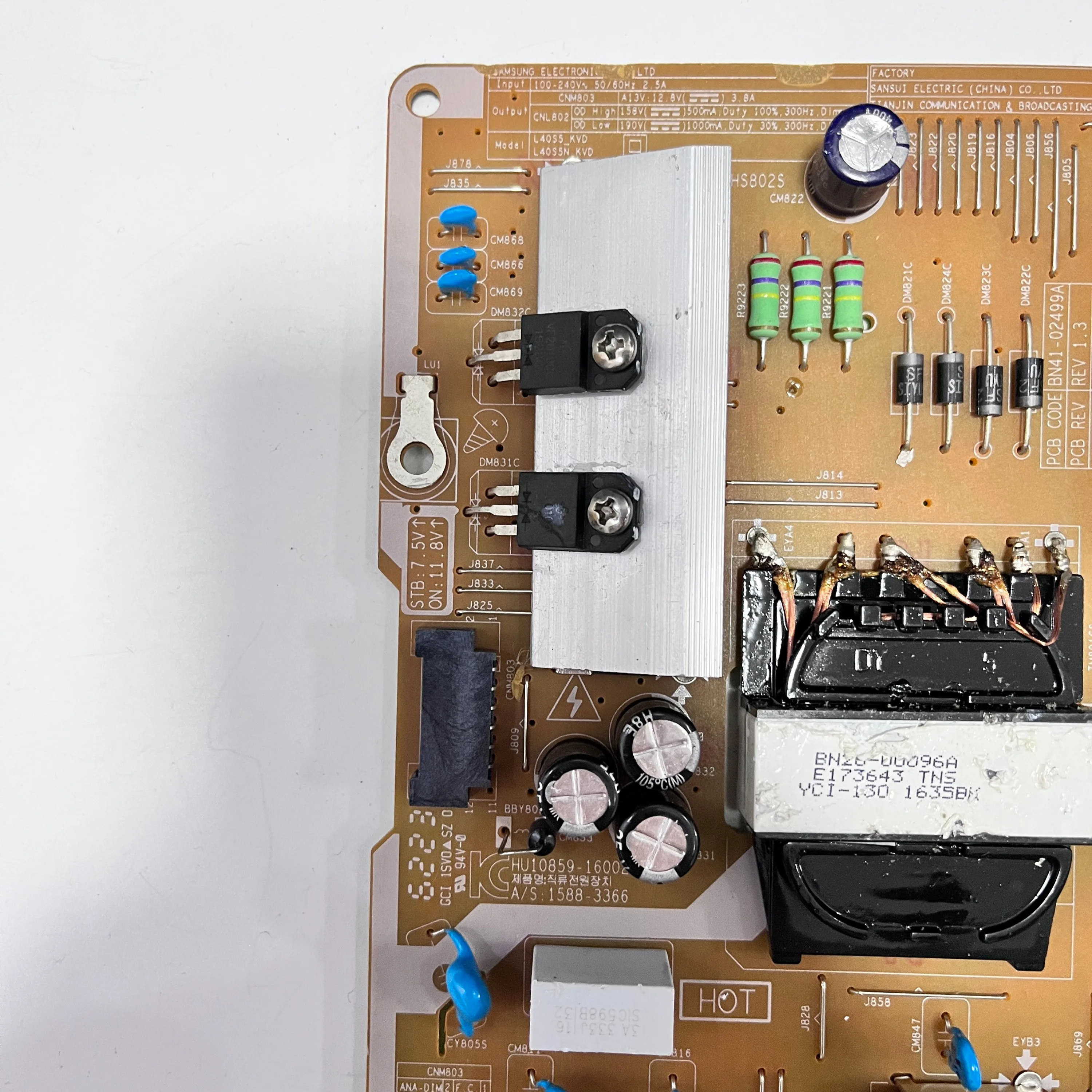 Genuine Original TV Power Supply Board BN94-10711A = BN94-10711B =  BN41-02499A Suitable For LCD TV Model UA40KU6000GXXP Parts