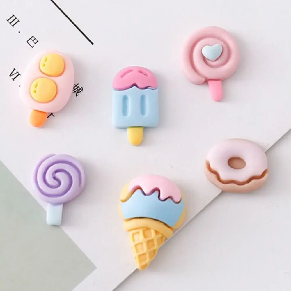 

10PCS Ice cream Animal Resin Flatback Lollipop 3D Animal Kawaii Resin Charms Cartoon Embellishments Cartoon Flat Back Resin