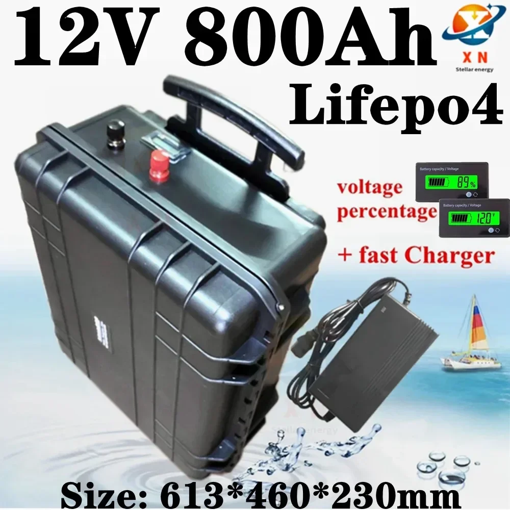 12 Volt 800 Amp Hour LIFEP04 Lithium Battery 12V 800AH for UPS solar storage motorhome electronic application+20A charger