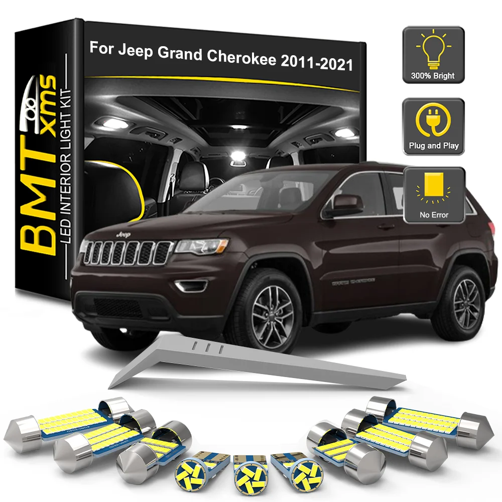 

BMTxms 4/11/17PCS LED Interior Light Bulb Kit For Jeep Grand Cherokee WK2 2011-2017 2018 2019 2020 2021 Reading Car Accessories