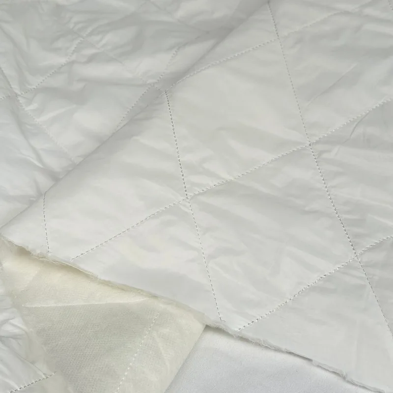 White Diamond Grid Wool Cotton Fabric Soft Warm Autumn Winter Windbreaker Anti Static Fabrics  for Diy Sewing Clothing Cloth