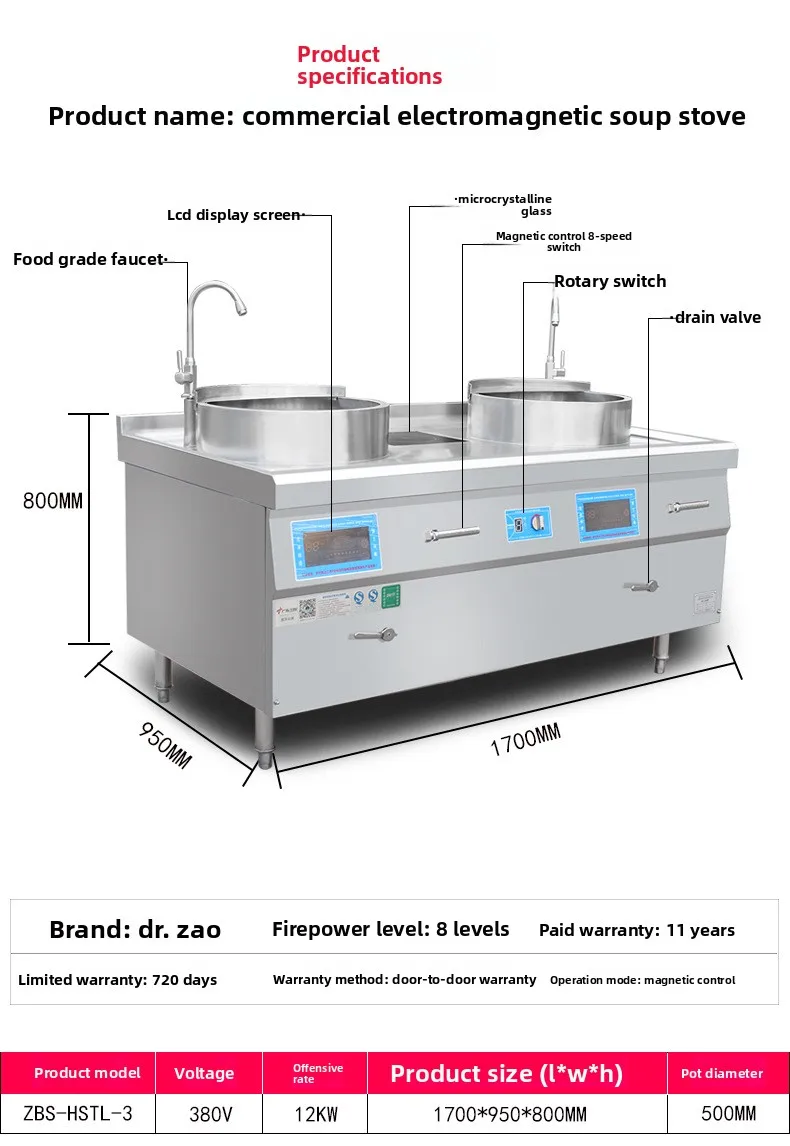 وعاء حساء للطباخ التعريفي التجاري، وعاء شوربة لحم الضأن ذو الرأس المسطح، معدات تقديم الطعام في الفنادق #4
