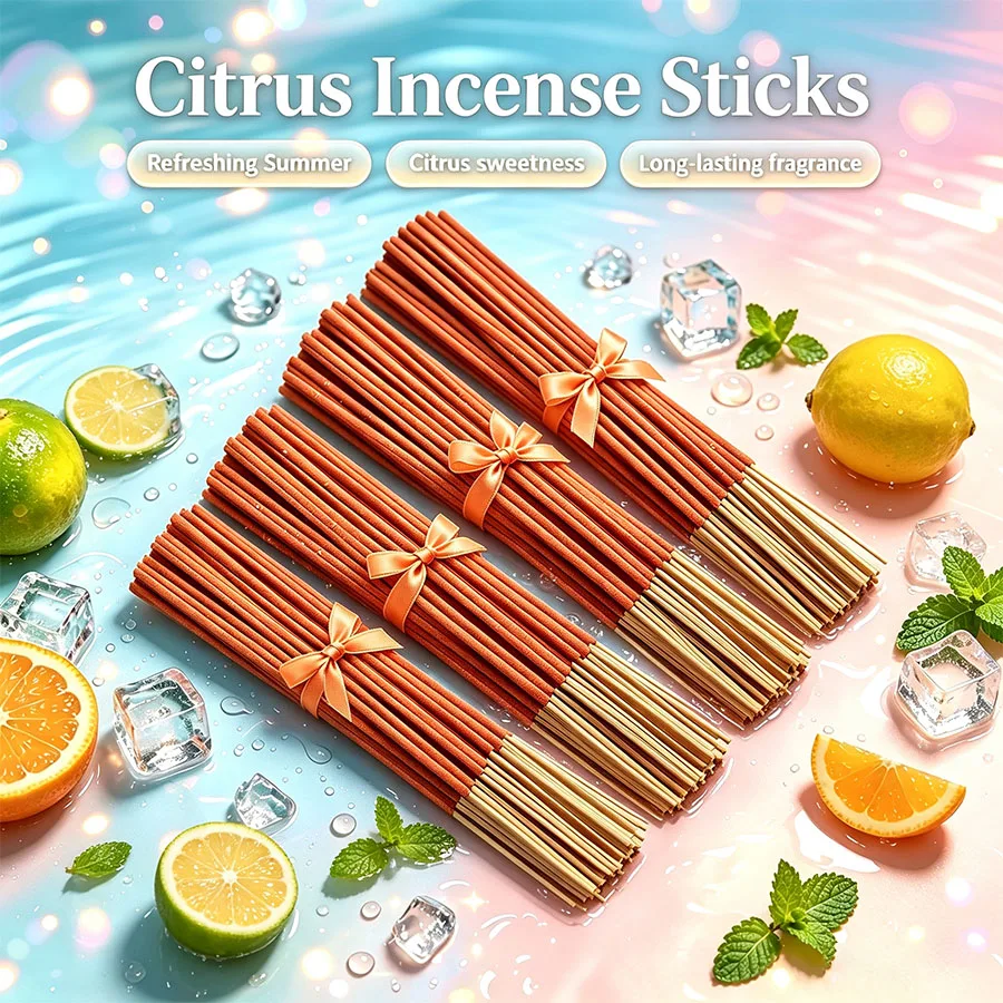 New Summer Product: Refreshing and Sweet Citrus-Scented Incense Sticks, Adding a Cool Touch to the Summer, Freshening the Air, with a Long-Lasting Fragrance, Suitable for Home Decoration, Outdoor Activities, Yoga and Meditation, and the Perfect Choice for Gift-Giving
