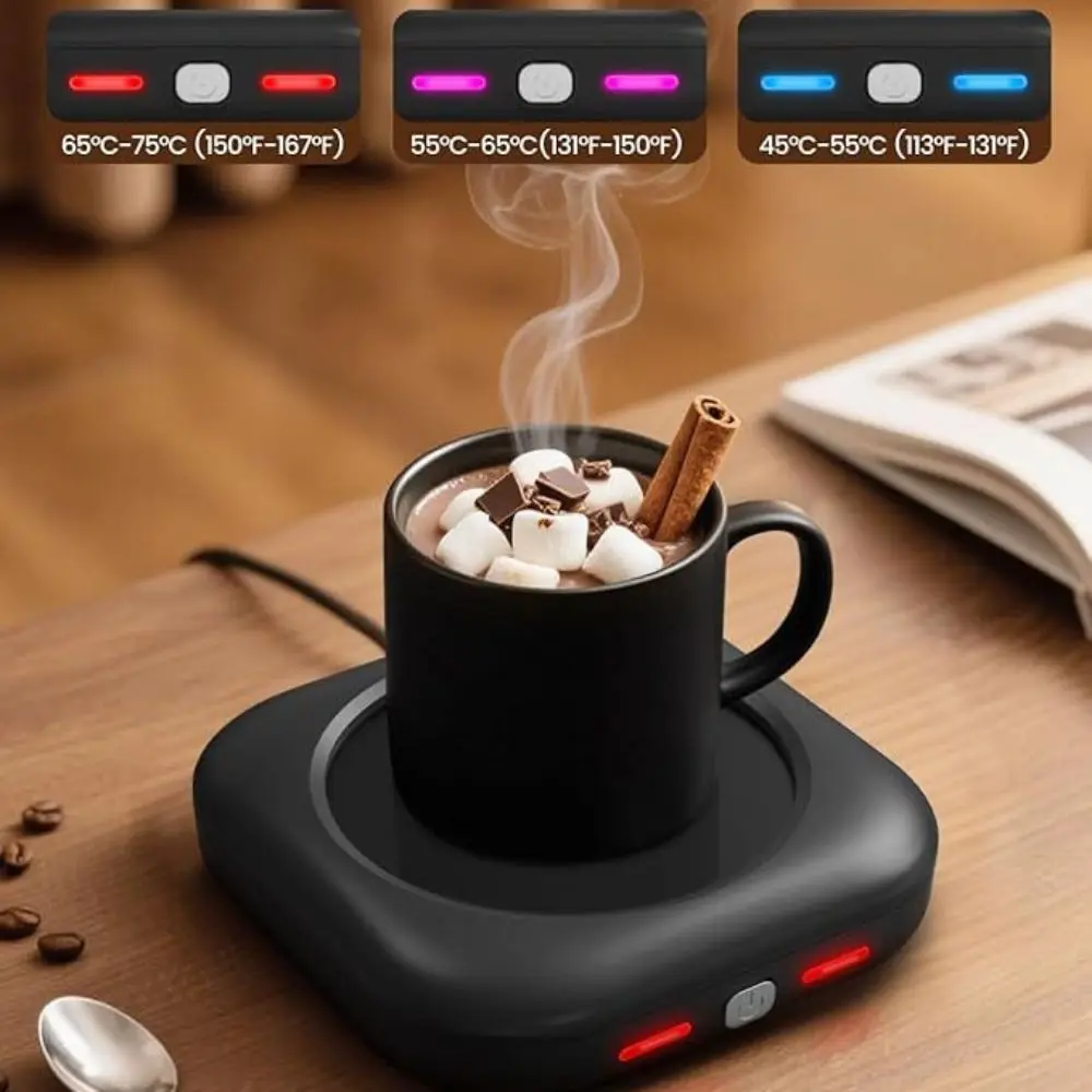 Auto Shut Off Coffee Mug Warmer Timer Function 3 Temperature Setting Desk Cup Heater Thermostat Coaster Electric Heating Plate