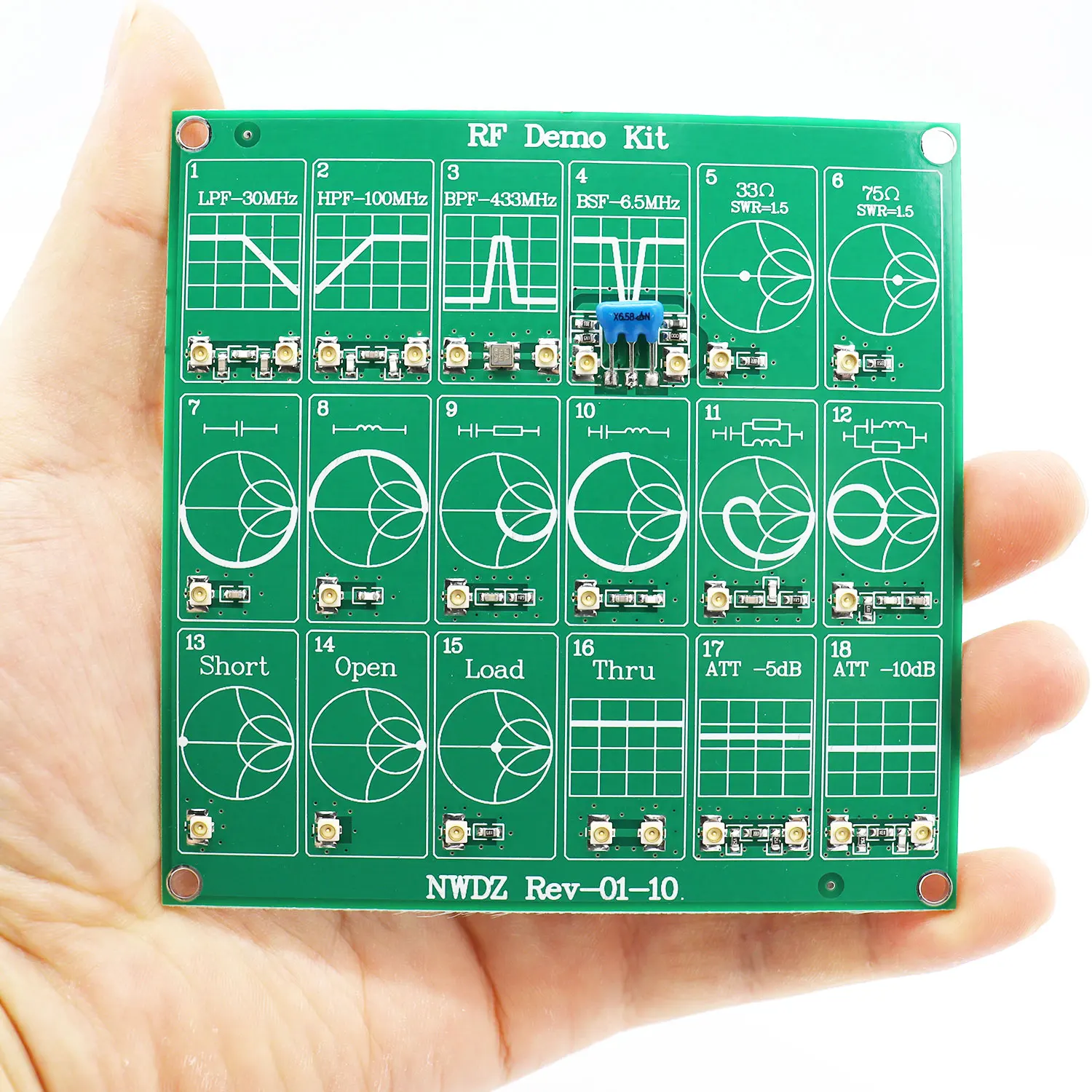 NanoVNA filtre zayıflatıcı VNA RF Test kurulu Tester Demo kiti modülü Breadboard ağ analizörü evrensel aracı