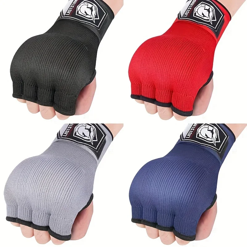 

Half Finger Gel Boxing Glove Sanda Muay Thai Training Hand Wrap Inner Glove With Long Wrist Strap Boxing Training Accessorie
