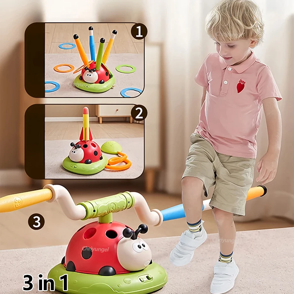 ألعاب القفز الموسيقية الرياضية متعددة الوظائف لعبة حلقة الرمي وقاذفة الرماية للأطفال لعبة تدريب اللياقة البدنية المنزلية في الهواء الطلق