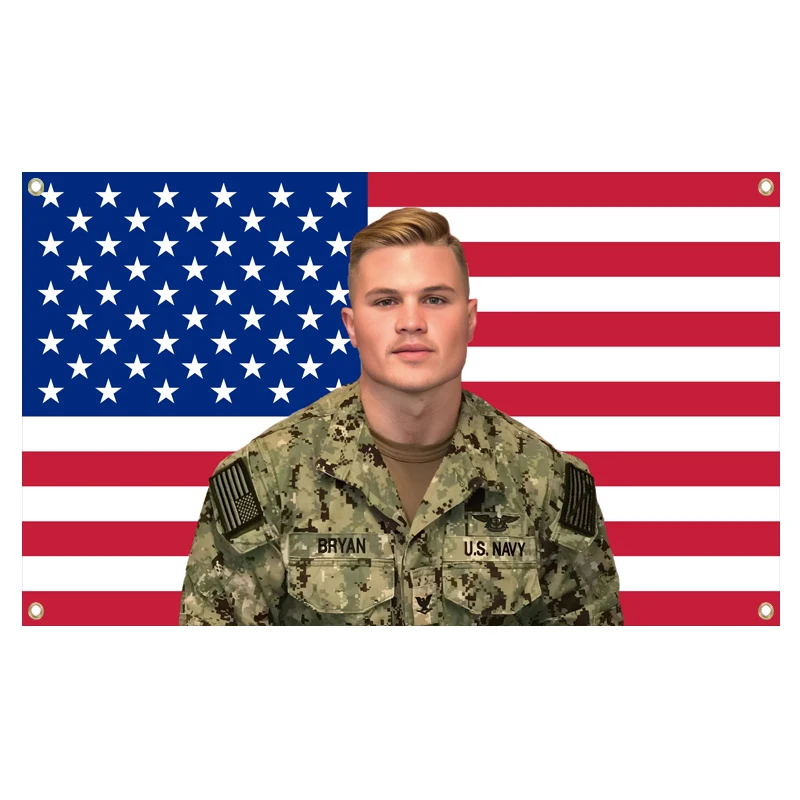 Zach Bryan Military Flag 3x5fts 2x3fts Funny Meme flag American U.S. Navy Uniform  Aesthetic Bedroom Decoration