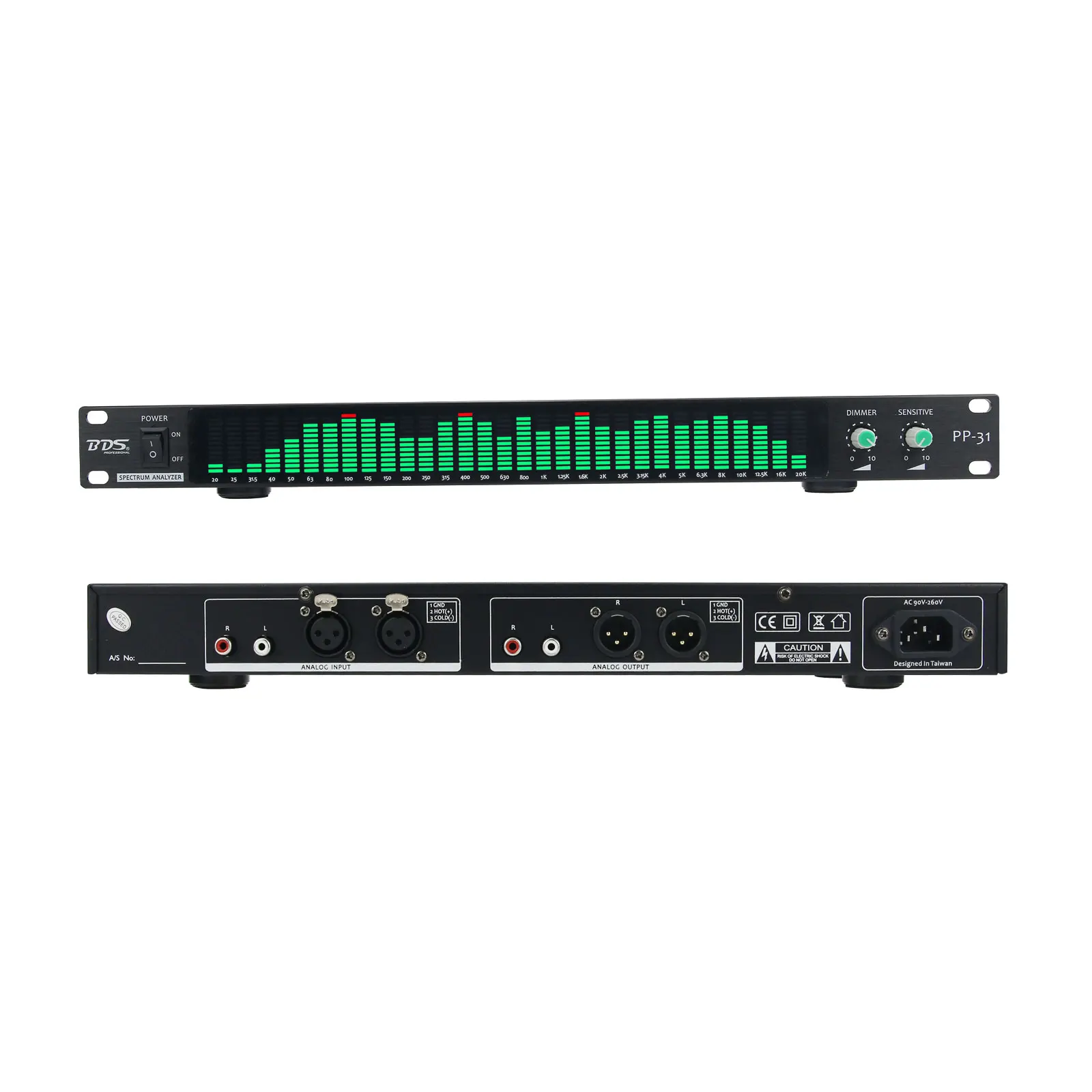 

BDS PP-31 Digital Audio Spectrum Analyzer Display 1U Music Spectrum VU Meter 31 Segments( Green/White/Blue )
