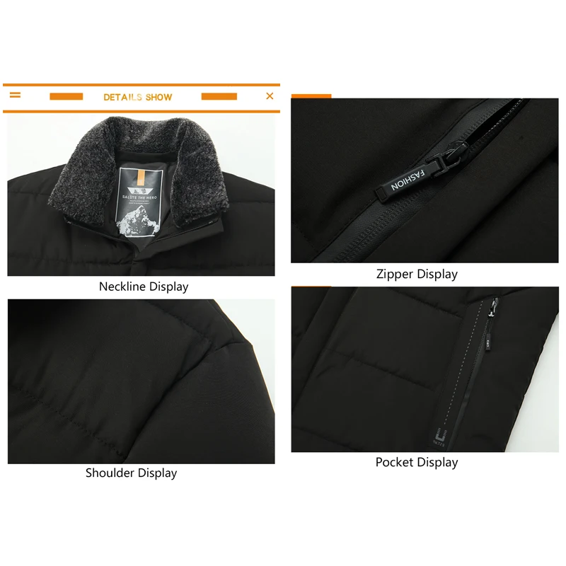 Chaqueta gruesa con Cuello de piel para hombre, abrigo informal para mantener el calor, Parka para exteriores, invierno, 2024