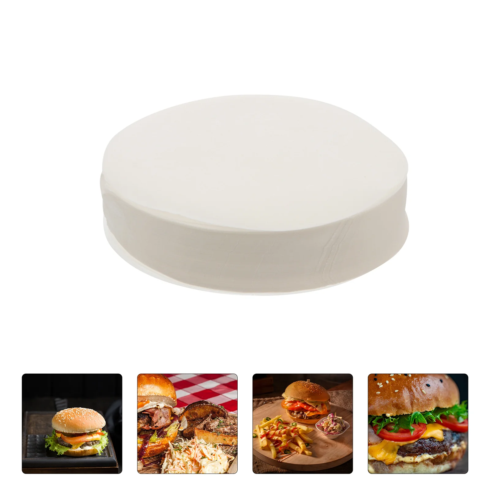 

500 Pcs Sandwich Burger Paper Parchment Round Baking Pan Barbecue Oil-absorbing