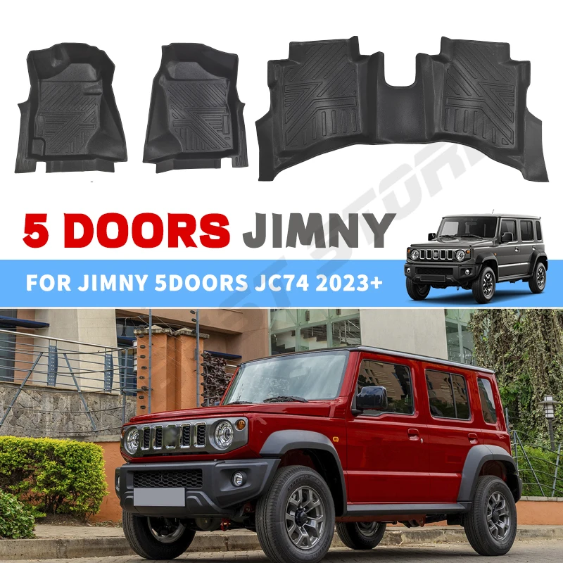 

5 Doors Jimny Floor Mat 3PCS/SET TPE Car Matting For Suzuki New Jimny 5 Door JC74 2023+ LHD RHD Manual Automatic Transmission