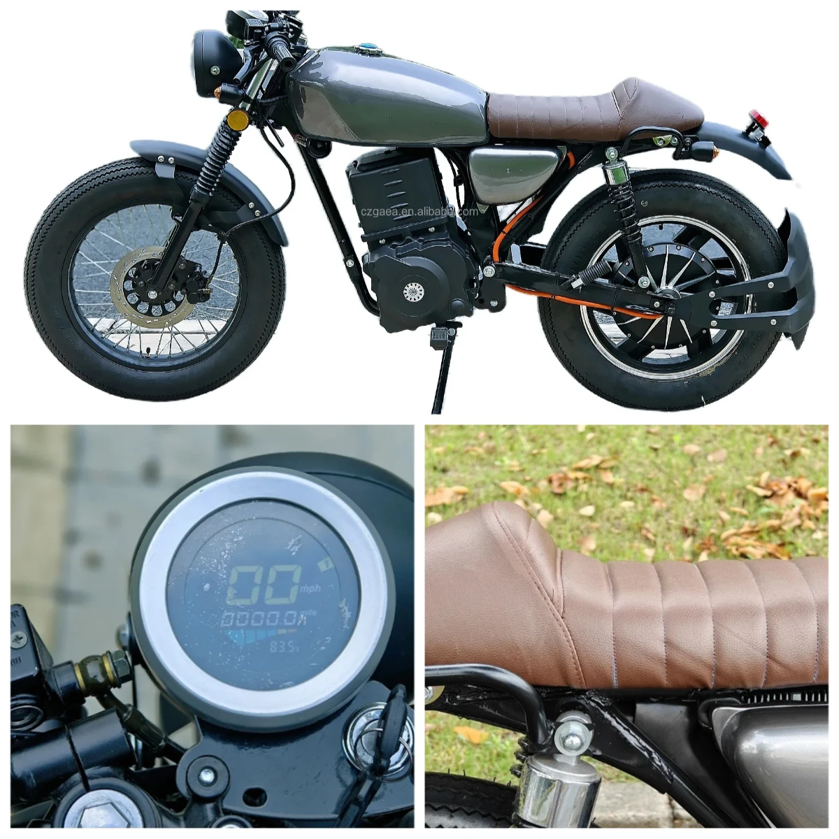 STROVAN  Retro CG 72V 3000W 5000W Electric Motorcycle With 12 Inch Tires 70km/h For Adult