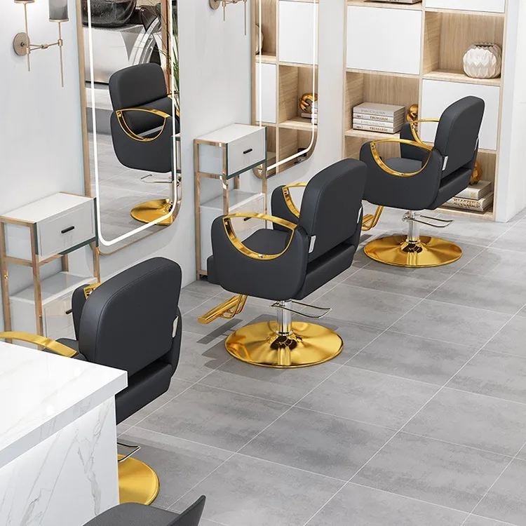 

Manicure Back Upside Down Salon Barber Chairs Simple Hairdressing Chairs Nordic Lift Swivel Sillas Furniture for Beauty Salon