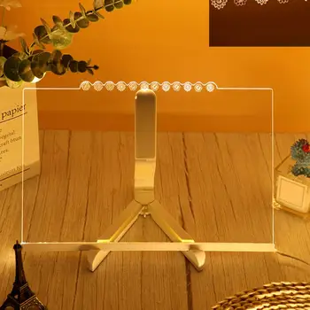 Tablero de mensajes acrílico LED con 12 marcadores de colores tablero de escritura con luz LED trípode ajustable en ángulo USB señal de luz brillante colorida
